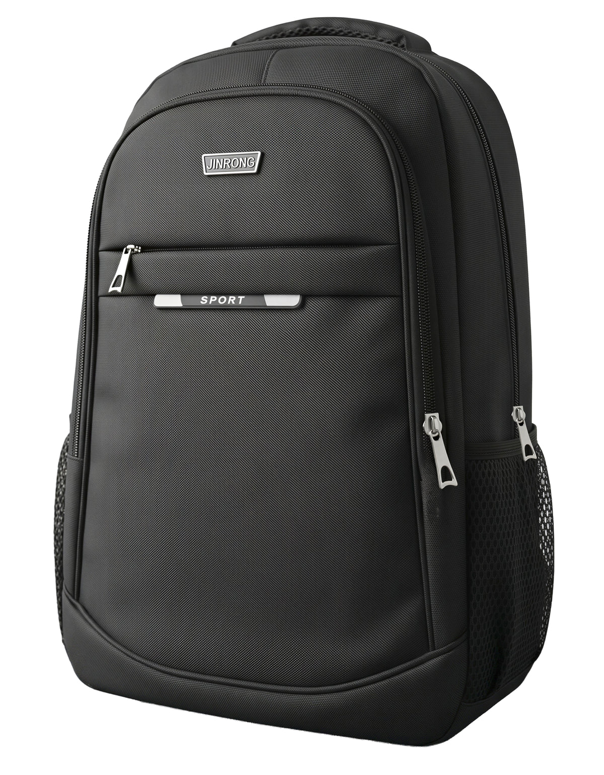 Mochila Deportiva y Escolar 50 × 35 × 16 cm con Bolsillos Laterales · Negra