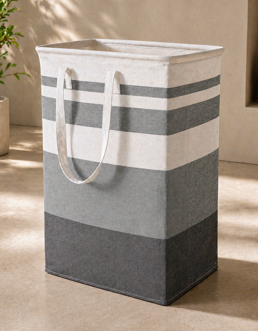 Canasta Organizadora con Asas 60 × 26 × 36 cm · Para Ropa y Juguetes · Diseño Rayas
