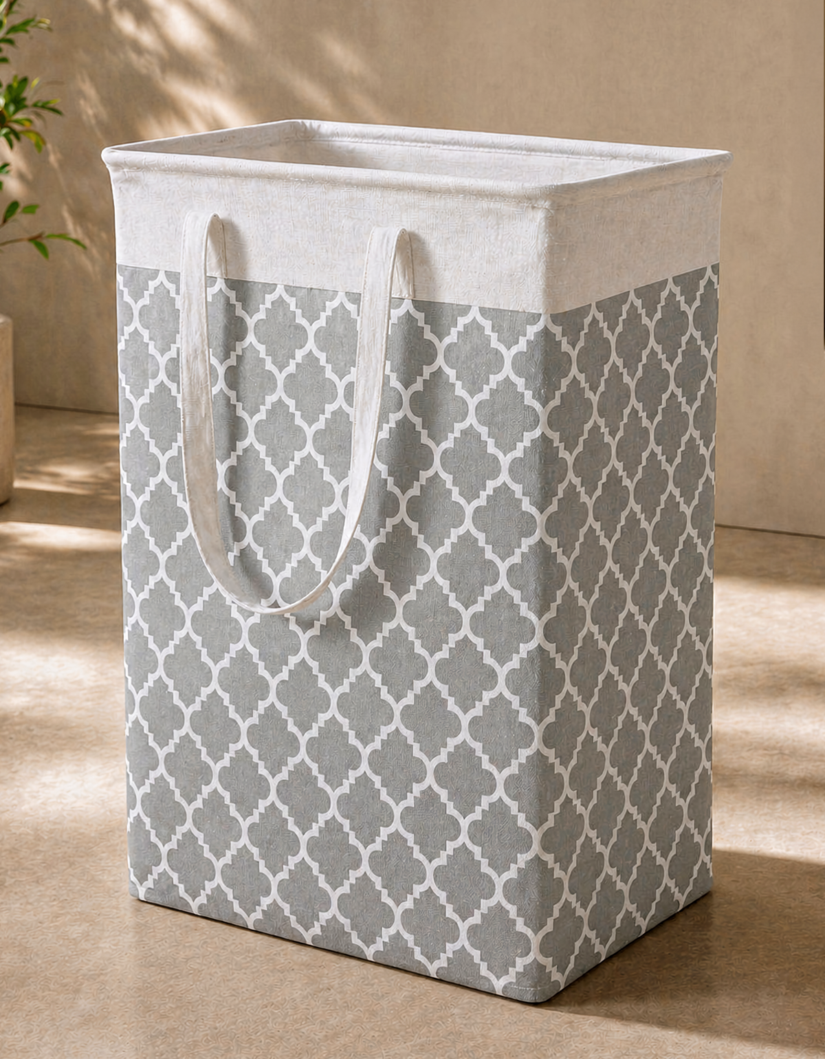 Canasta Organizadora con Asas 60 × 26 × 36 cm · Para Ropa y Juguetes · Diseño Geométrico