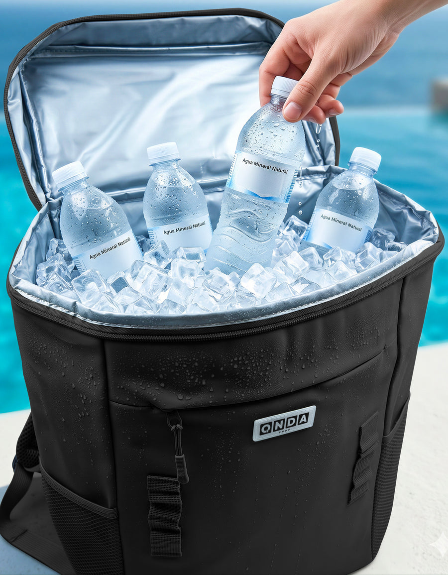 Mochila Térmica Cooler para Comida y Bebidas 27 × 18 × 34.5 cm color Negro