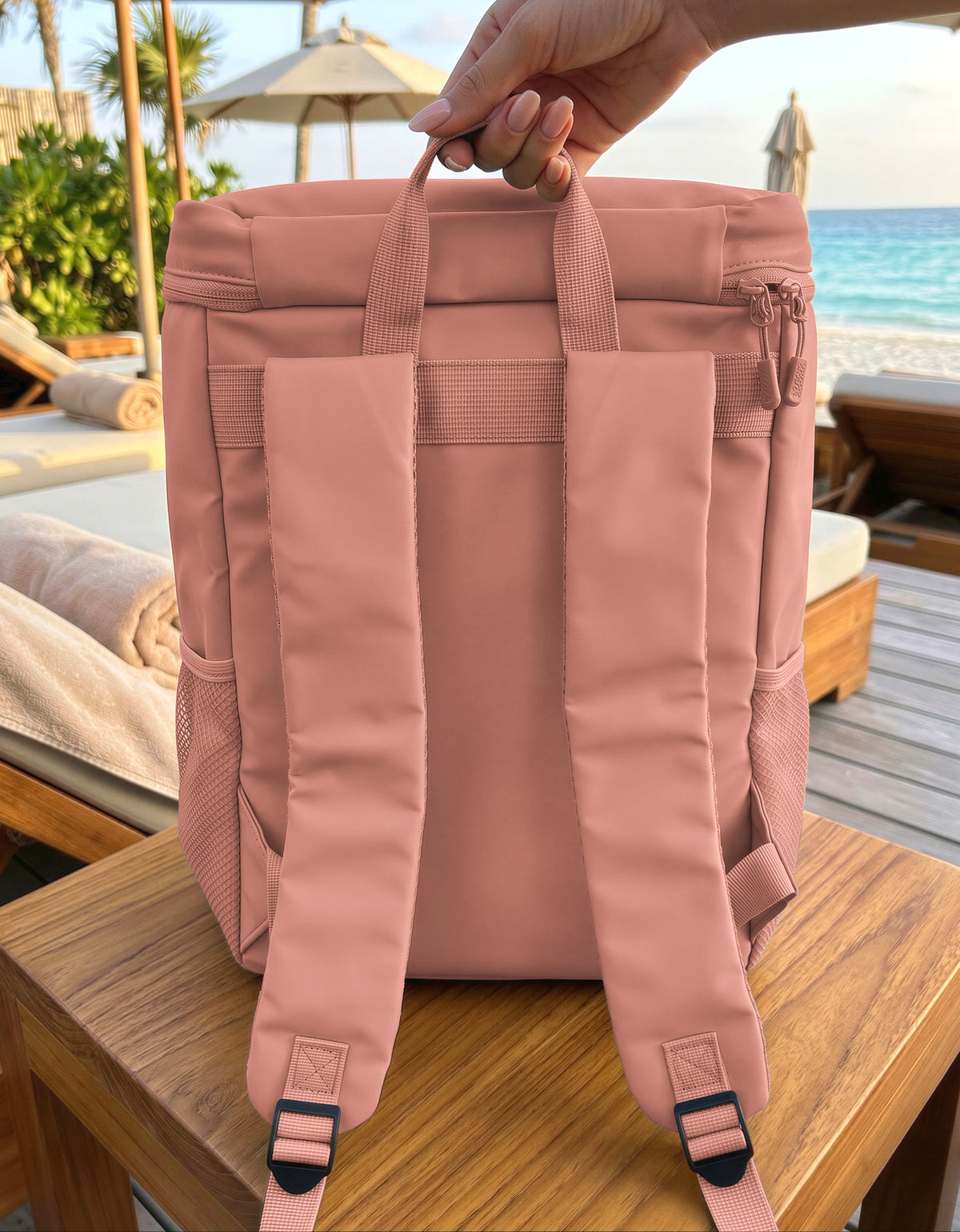Mochila Térmica Cooler para Comida y Bebidas 27 × 18 × 34.5 cm color Rosa