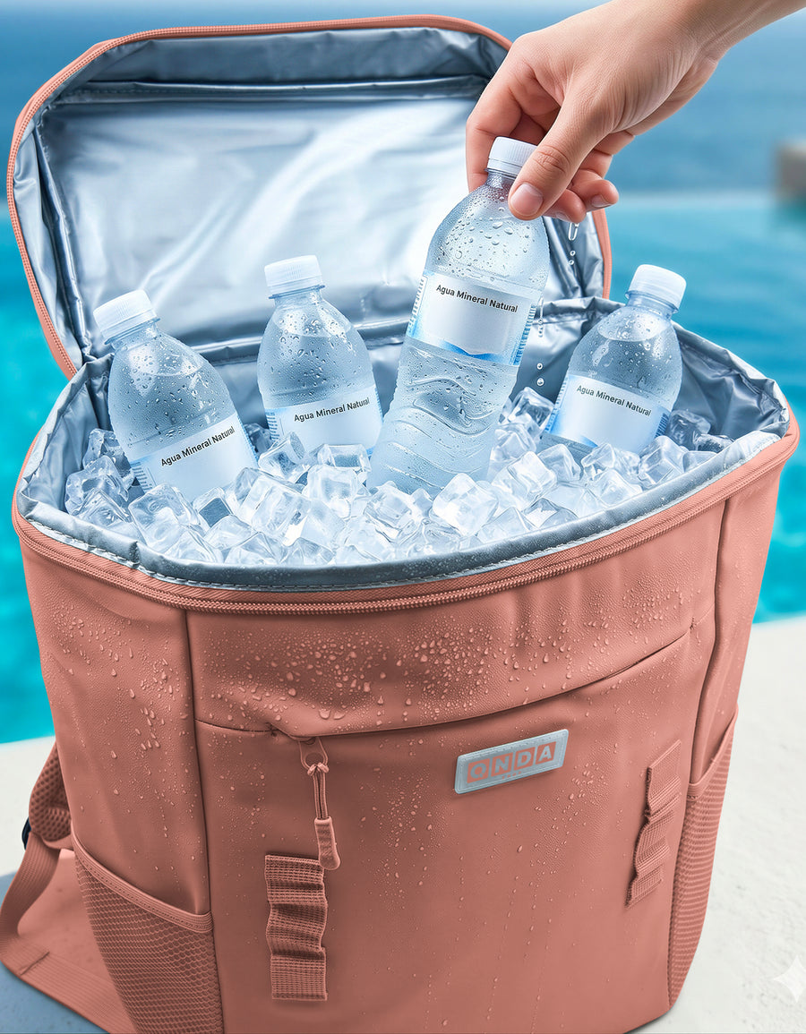 Mochila Térmica Cooler para Comida y Bebidas 27 × 18 × 34.5 cm color Rosa
