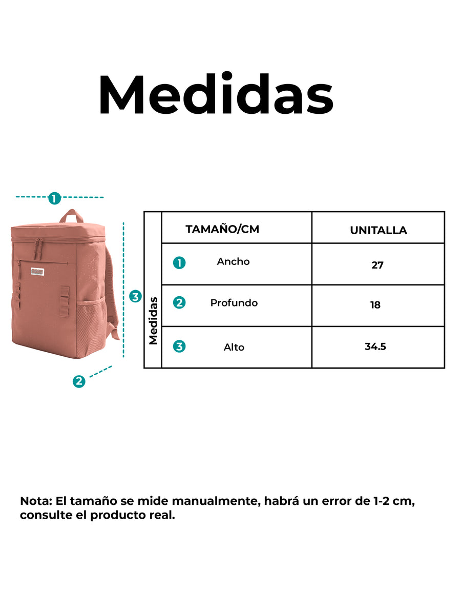 Mochila Térmica Cooler para Comida y Bebidas 27 × 18 × 34.5 cm color Rosa