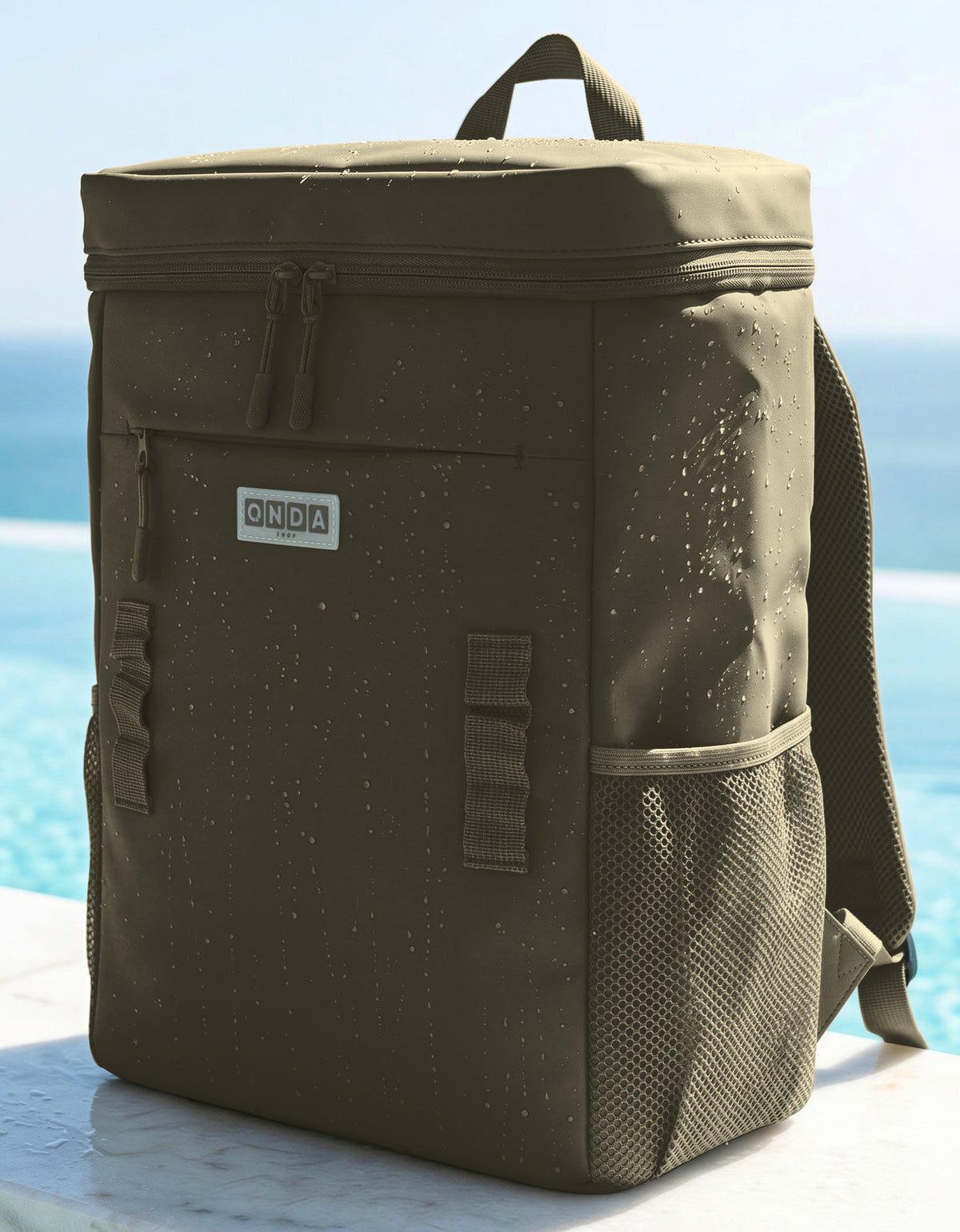 Mochila Térmica Cooler para Comida y Bebidas 27 × 18 × 34.5 cm color Verde Militar