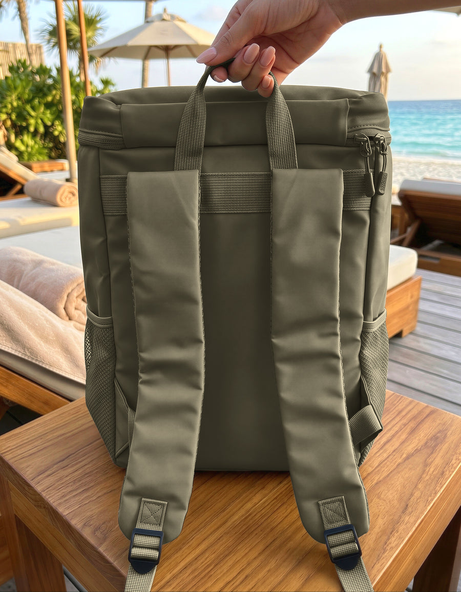 Mochila Térmica Cooler para Comida y Bebidas 27 × 18 × 34.5 cm color Verde Militar