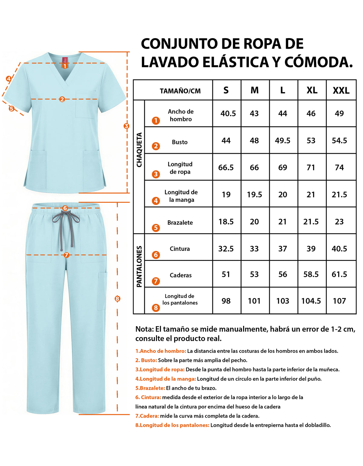Uniforme Médico 2 Piezas Filipina y Pantalón · Unisex color Azul Claro