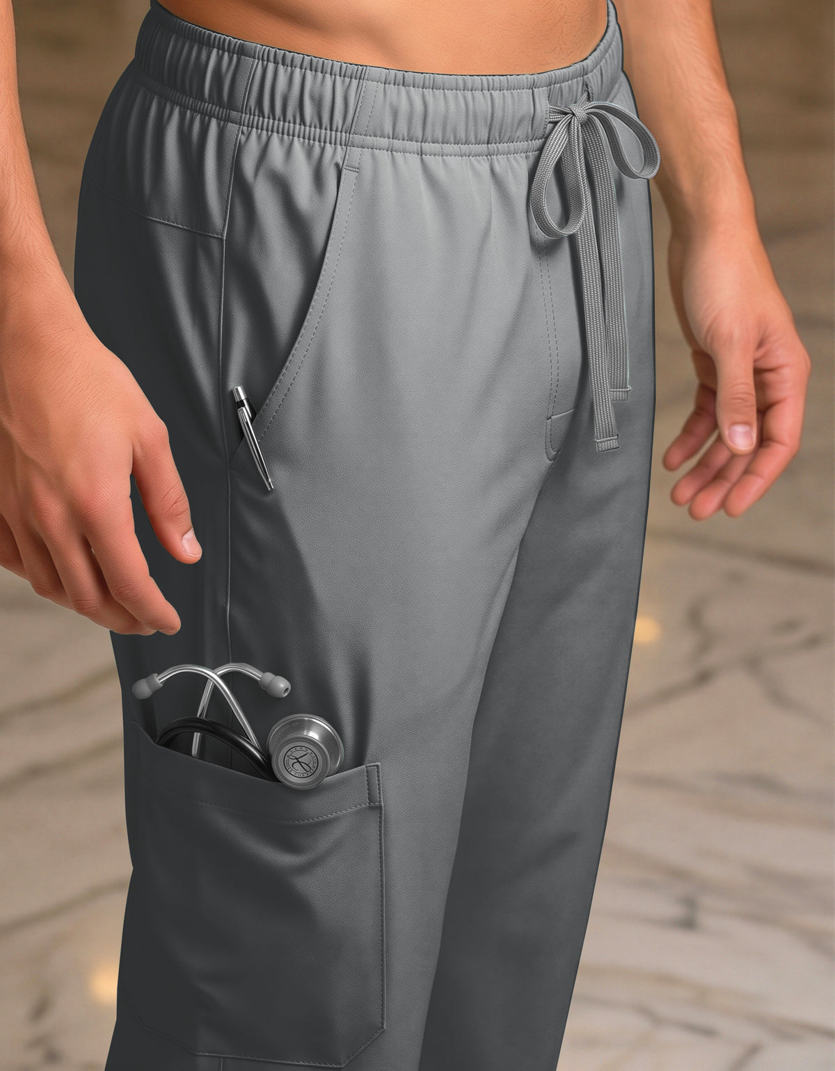 Uniforme Médico 2 Piezas Filipina y Pantalón · Unisex color Gris Oxford