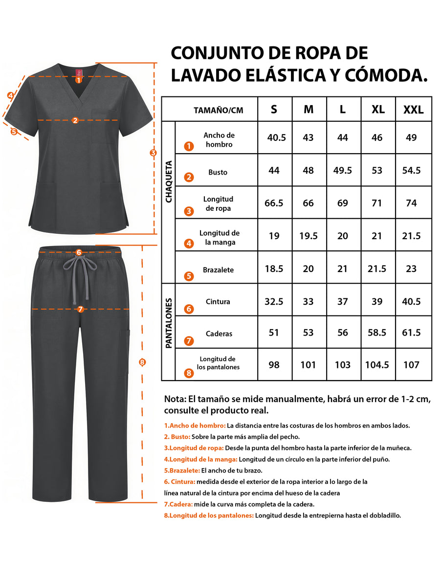 Uniforme Médico 2 Piezas Filipina y Pantalón · Unisex color Gris Oxford