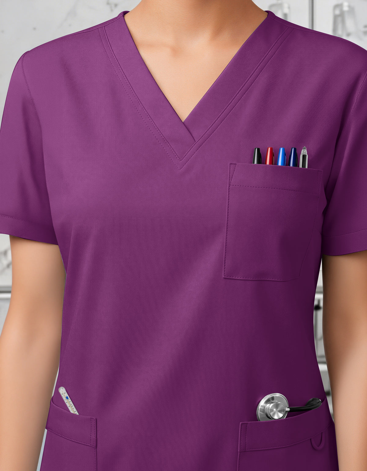 Uniforme Médico 2 Piezas Filipina y Pantalón · Unisex color Morado