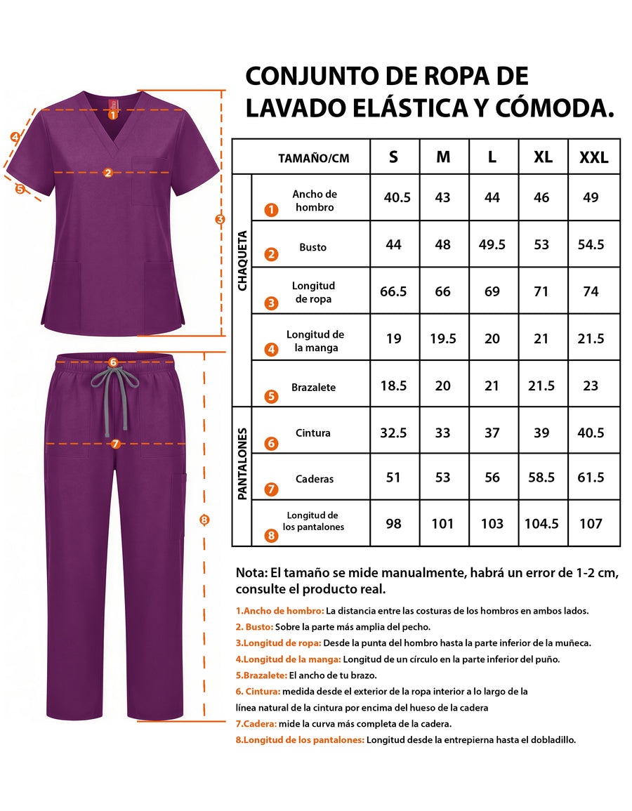 Uniforme Médico 2 Piezas Filipina y Pantalón · Unisex color Morado