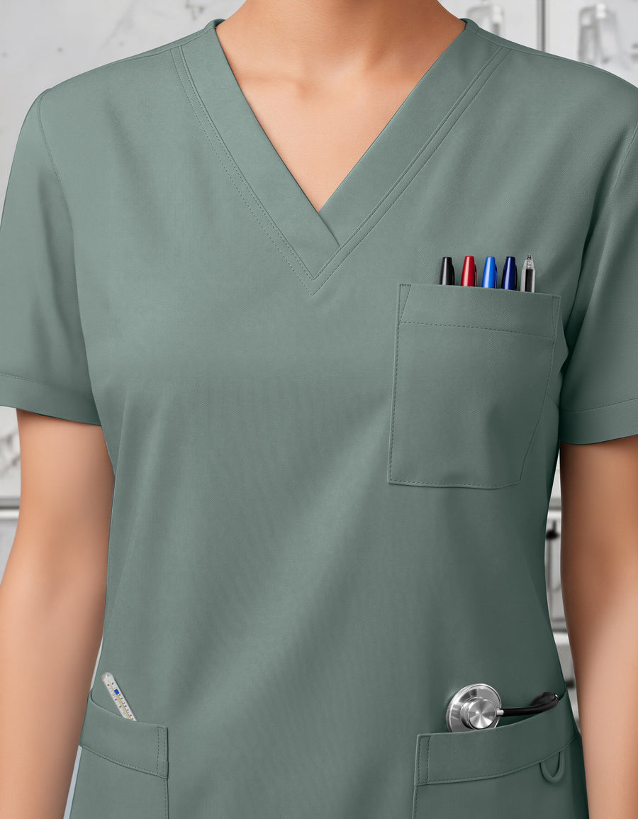 Uniforme Médico 2 Piezas Filipina y Pantalón · Unisex color Turquesa