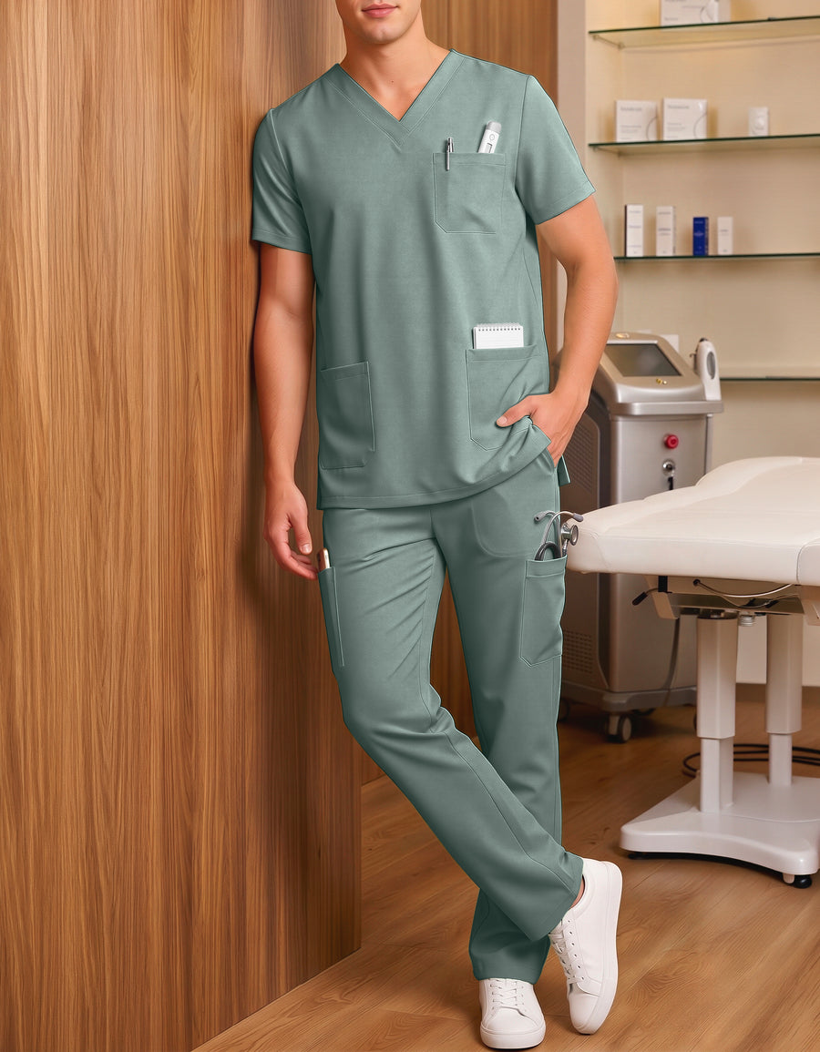 Uniforme Médico 2 Piezas Filipina y Pantalón · Unisex color Turquesa