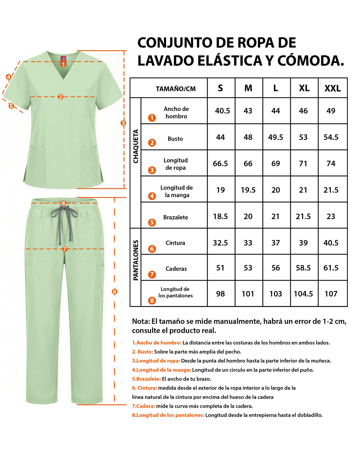 Uniforme Médico 2 Piezas Filipina y Pantalón · Unisex color Verde Claro