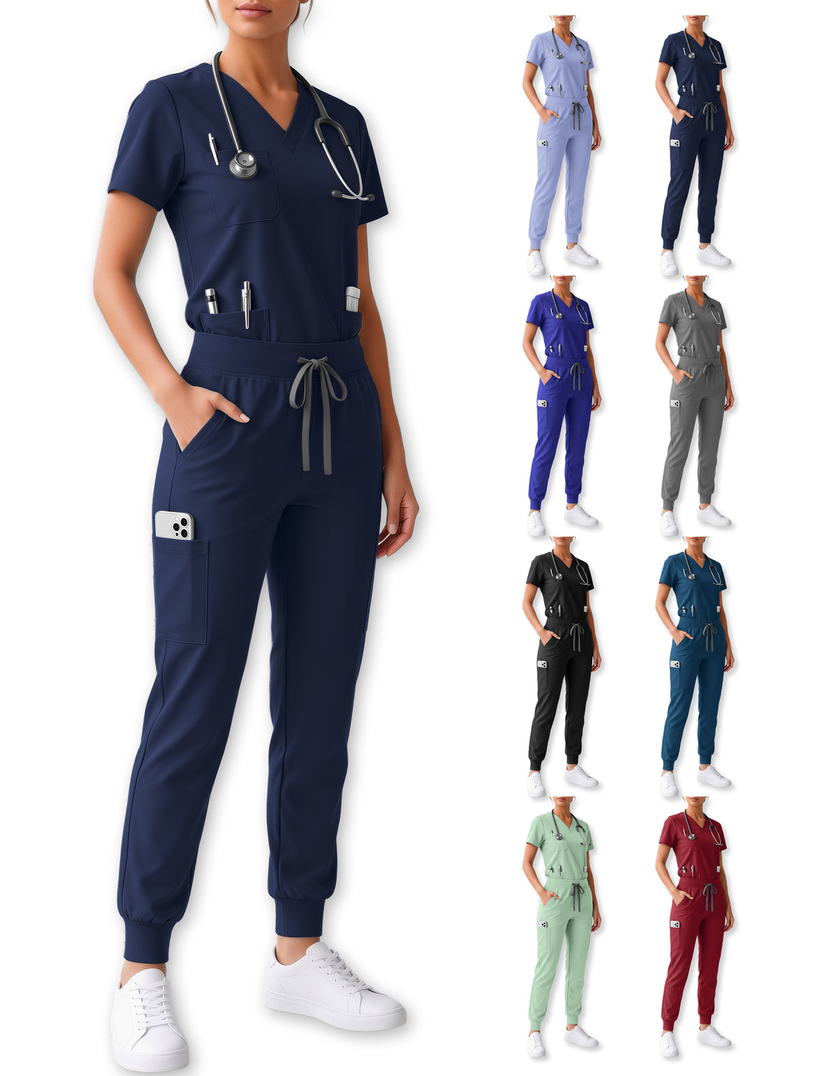 Uniforme Médico 2 Piezas Filipina y Pantalón · Unisex color Azul Marino