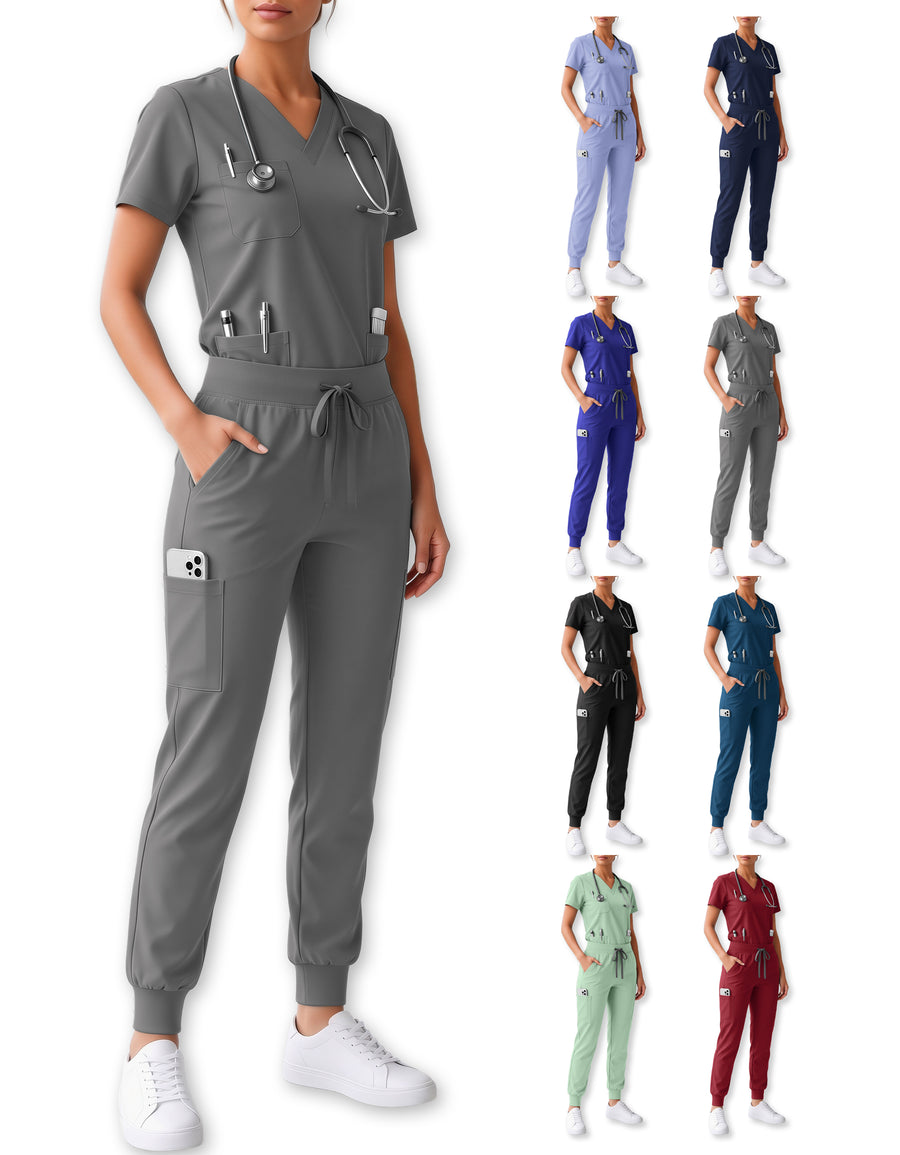 Uniforme Médico 2 Piezas Filipina y Pantalón · Unisex color Gris