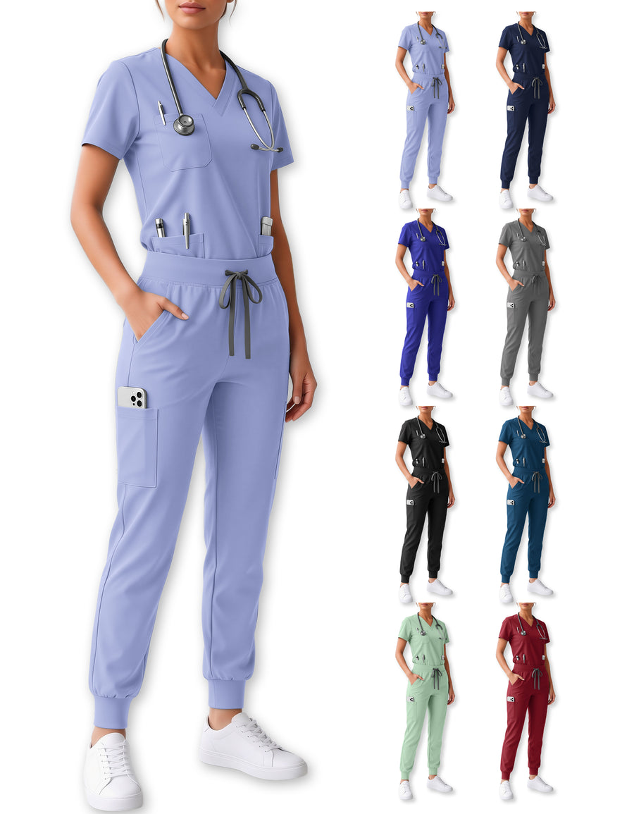 Uniforme Médico 2 Piezas Filipina y Pantalón · Unisex color Azul Claro ·2
