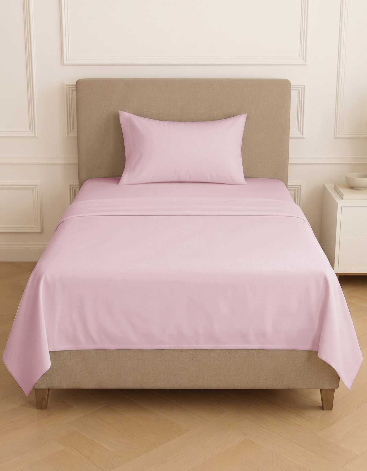 Juego de Sábanas Individual Microfibra 3 Piezas · Sábana de Cajón con Resorte color Rosa