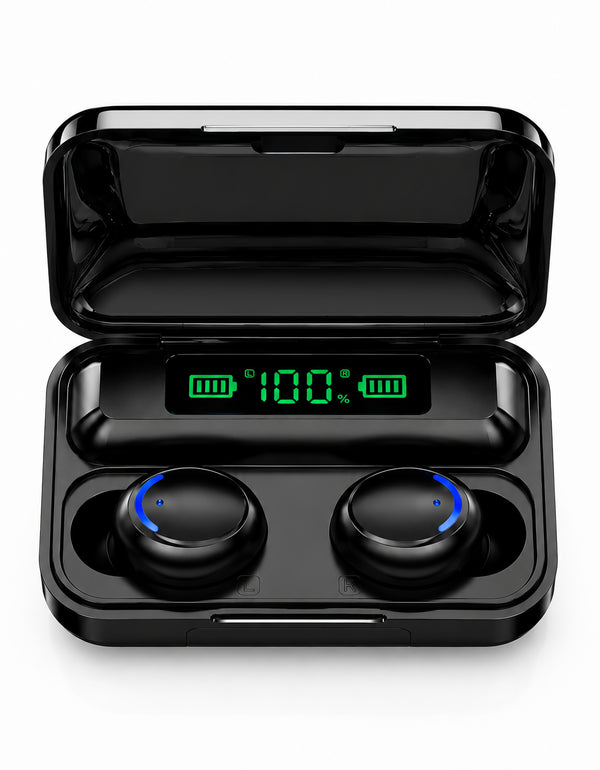 Audífonos Bluetooth In-Ear F9-5 con Estuche de Carga color Negro