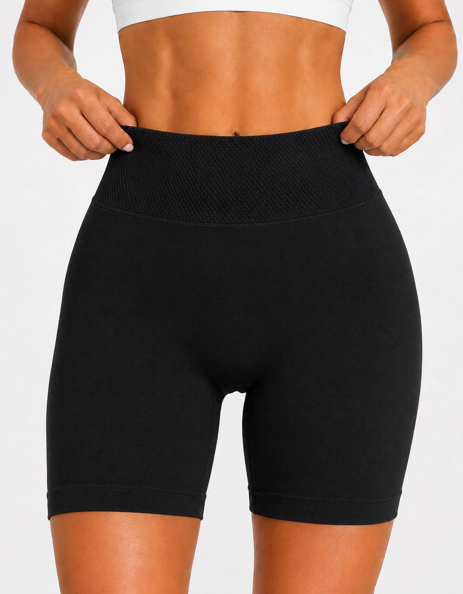 Short Largo Deportivo Mujer tipo Biker · Cintura Alta sin Costuras · Unitalla color Negro