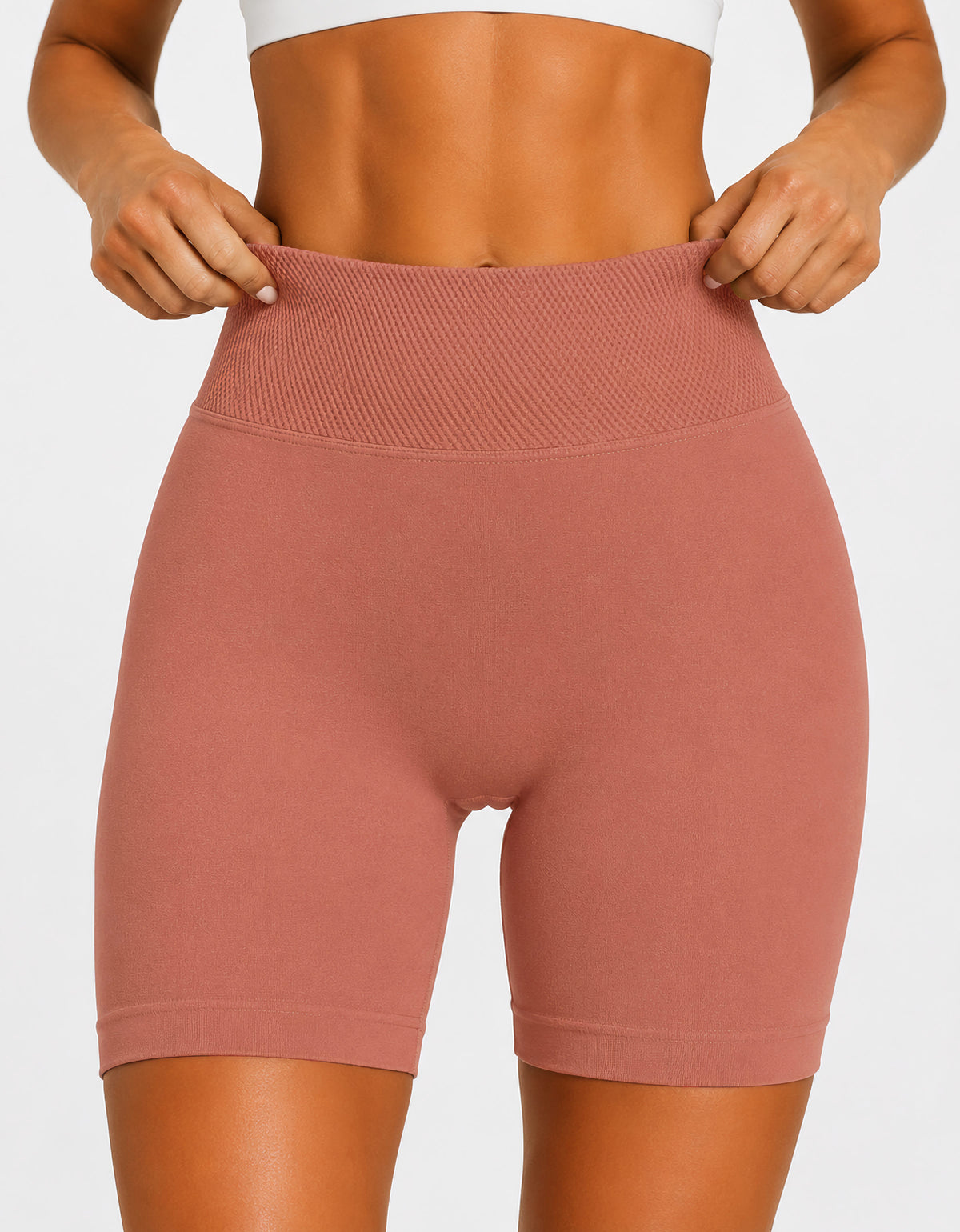Short Largo Deportivo Mujer tipo Biker · Cintura Alta sin Costuras · Unitalla color Rosa Oscuro