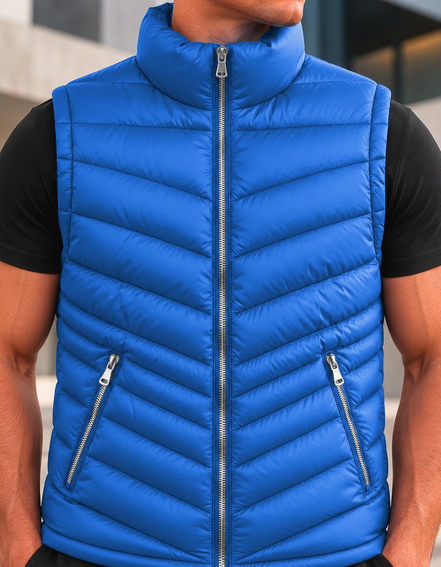 Chaleco Acolchado Hombre Ligero e Impermeable color Azul