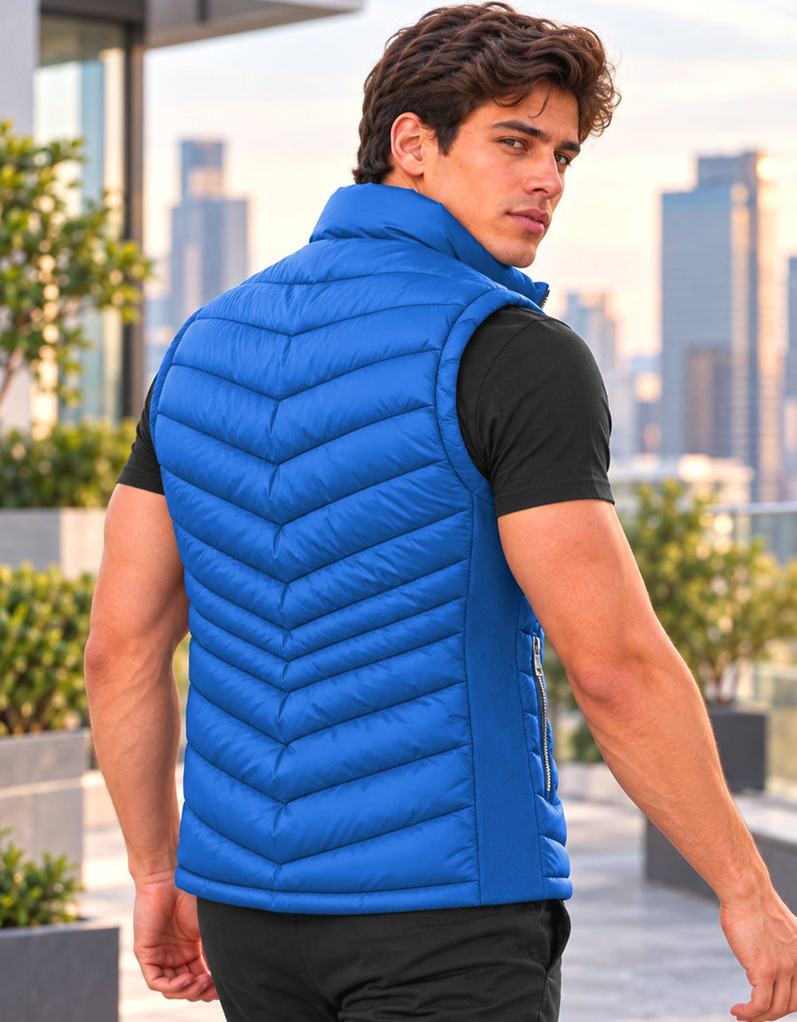 Chaleco Acolchado Hombre Ligero e Impermeable color Azul