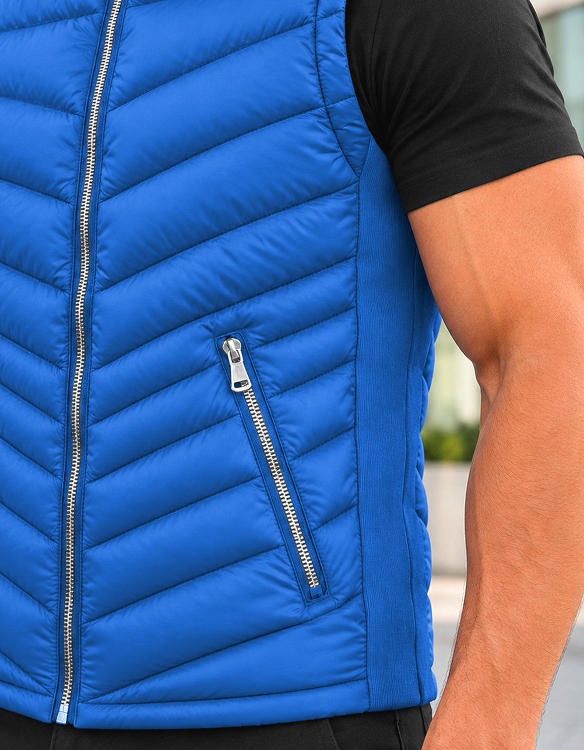 Chaleco Acolchado Hombre Ligero e Impermeable color Azul