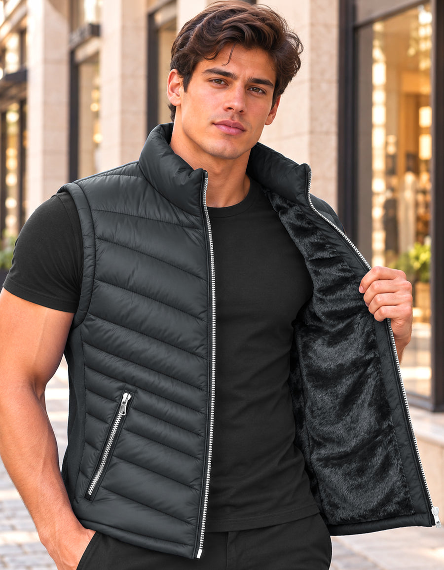 Chaleco Acolchado Hombre Ligero e Impermeable color Gris