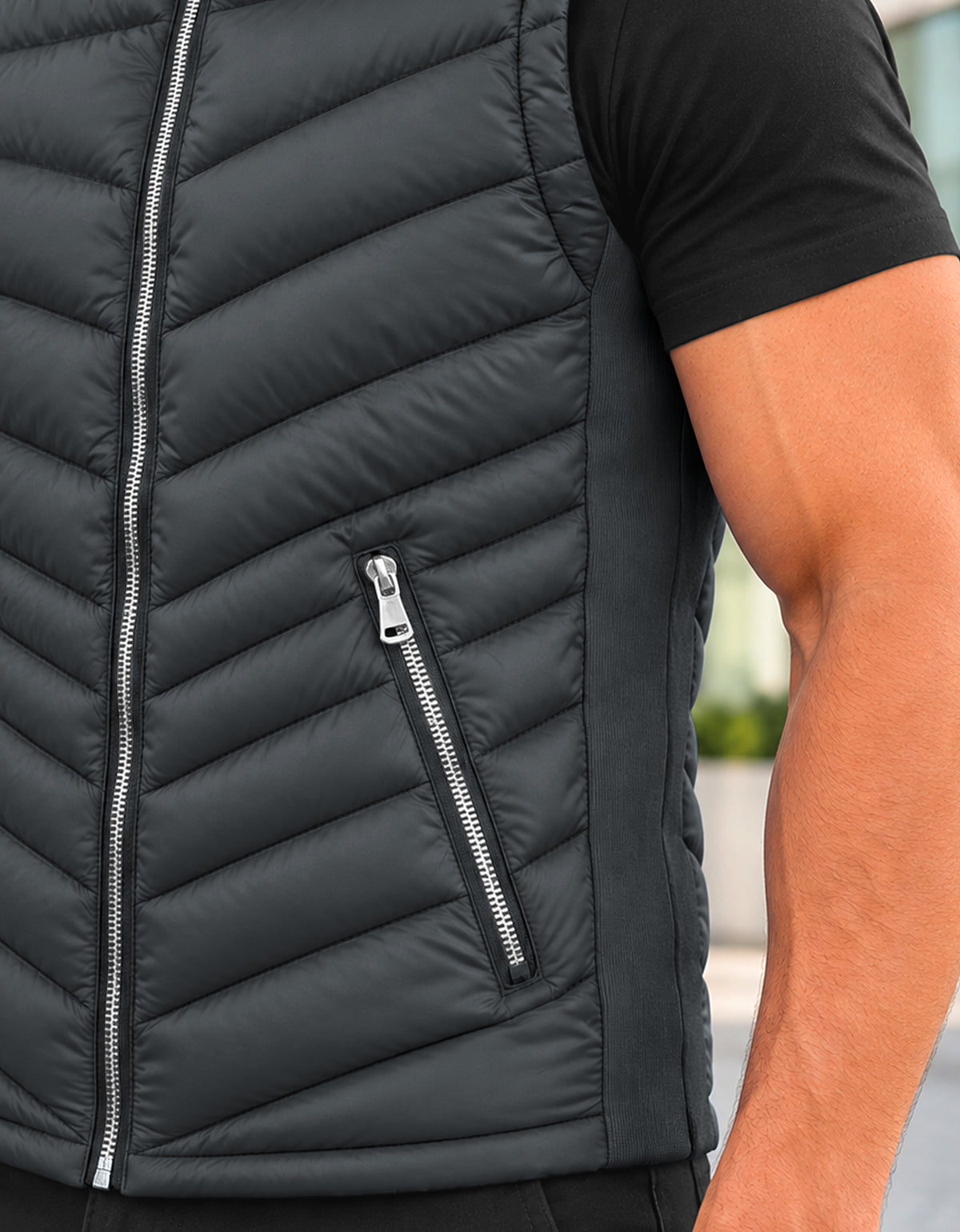 Chaleco Acolchado Hombre Ligero e Impermeable color Gris