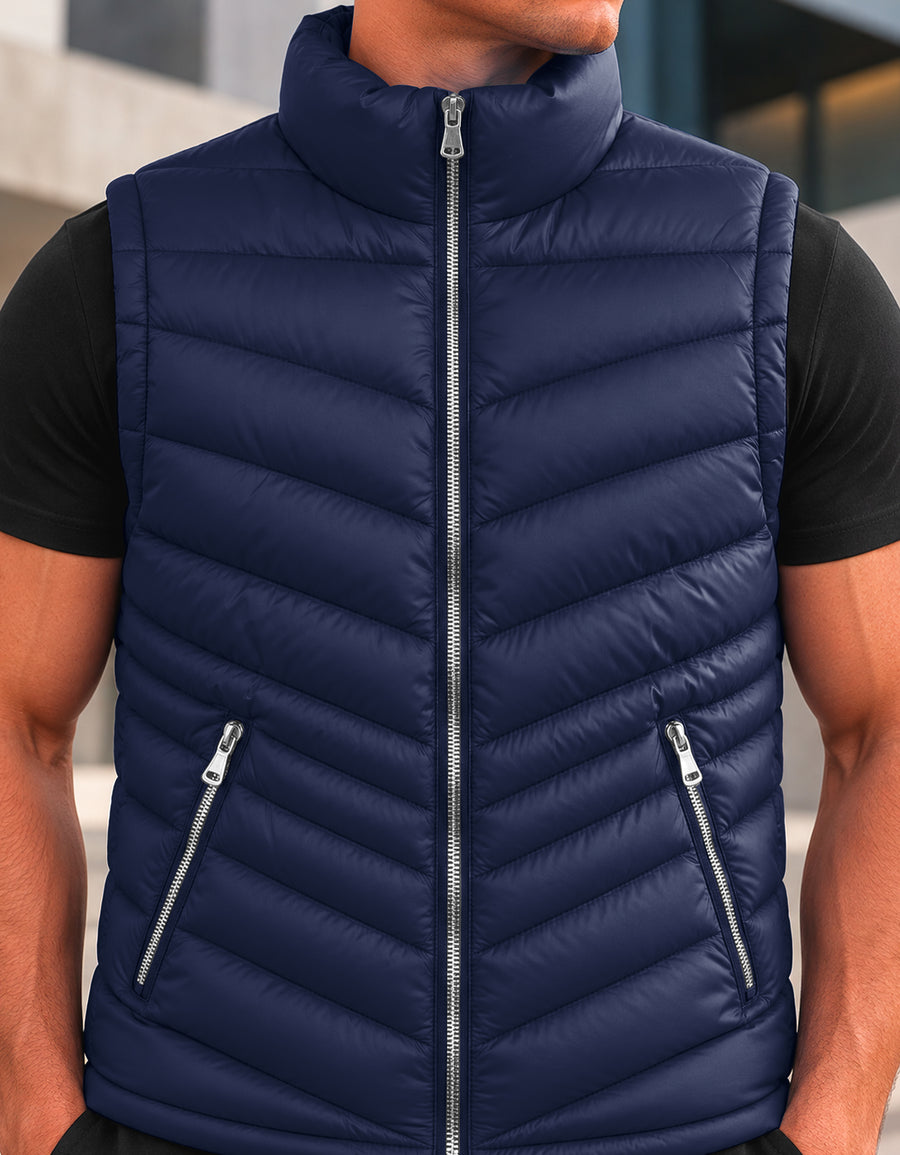 Chaleco Acolchado Hombre Ligero e Impermeable color Azul Marino