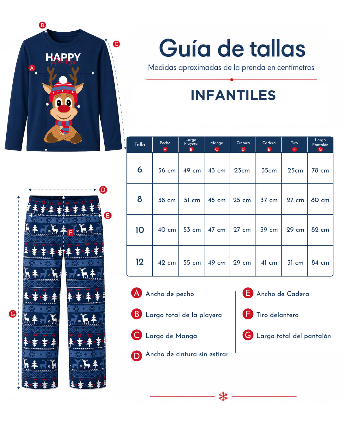 Pijama Navideña Familiar diseño Reno