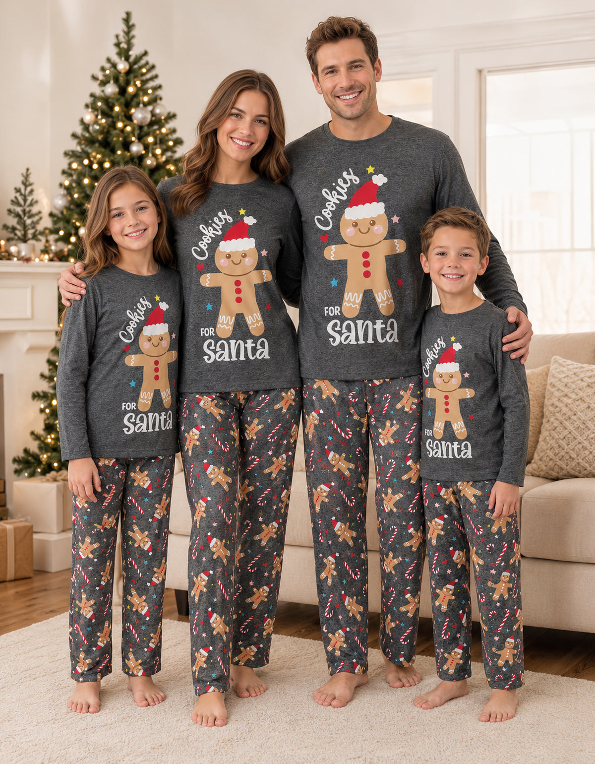 Pijama Navideña Familiar toda la familia diseño Galleta de jengibre