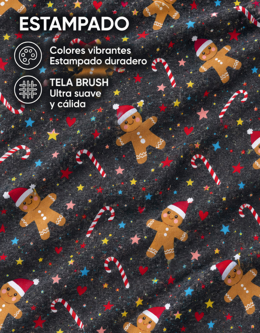 Pijama Navideña Familiar diseño Galleta de jengibre