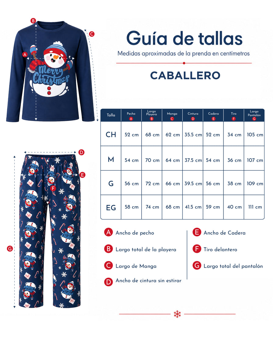 Pijama Navideña Familiar diseño Muñeco de nieve