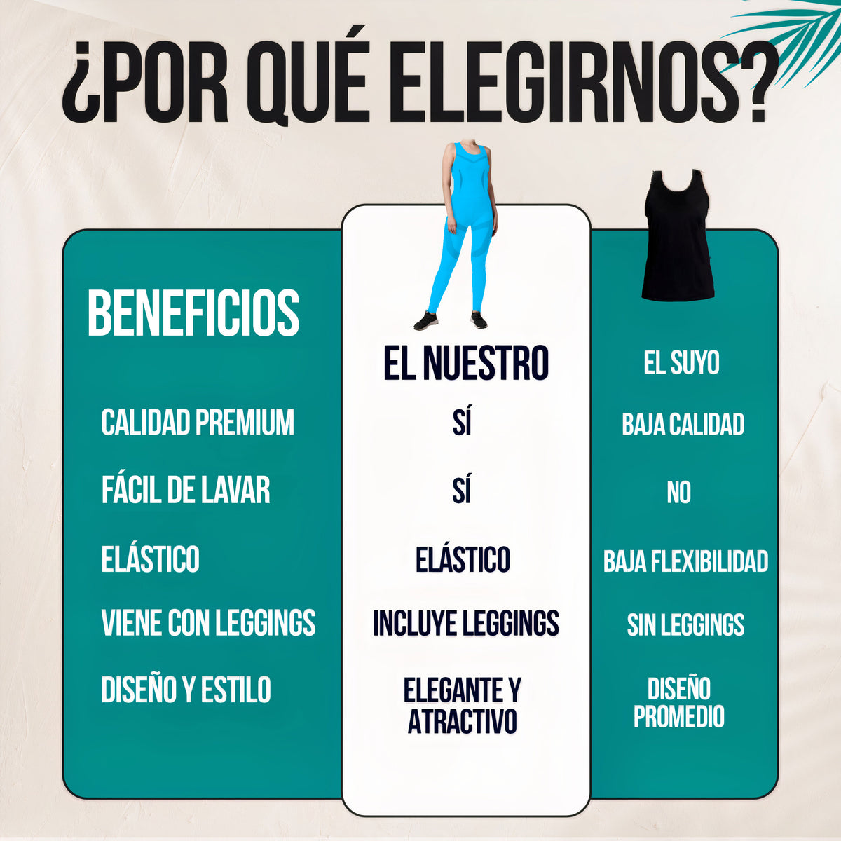 Conjunto Deportivo Mujer 2 Piezas · Top sin Mangas y Leggings sin Costuras color Azul