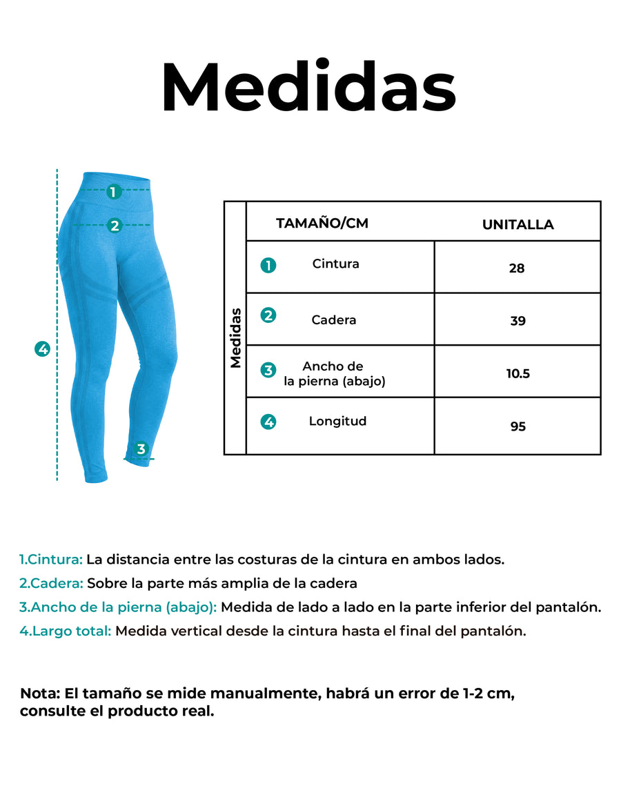 Leggings Push Up Mujer Levanta Glúteos Cintura Alta · Unitalla color Azul