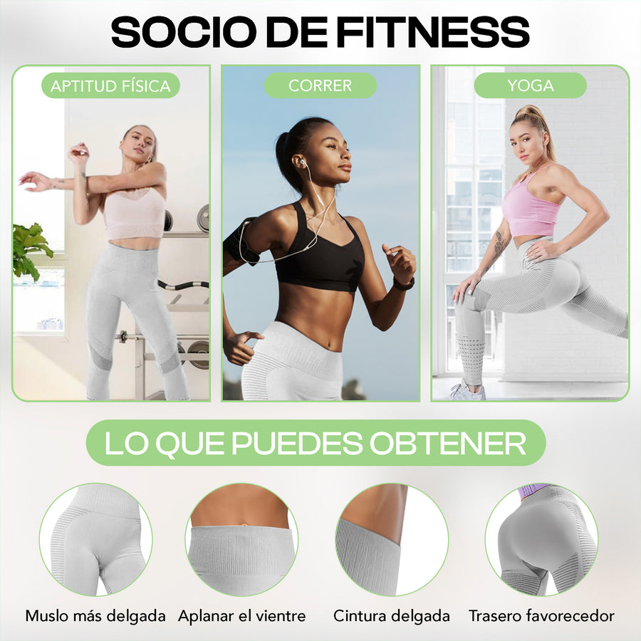 Leggings Deportivos Mujer Levanta Glúteos Sin Costuras · Cintura Alta · CH a XG color Gris