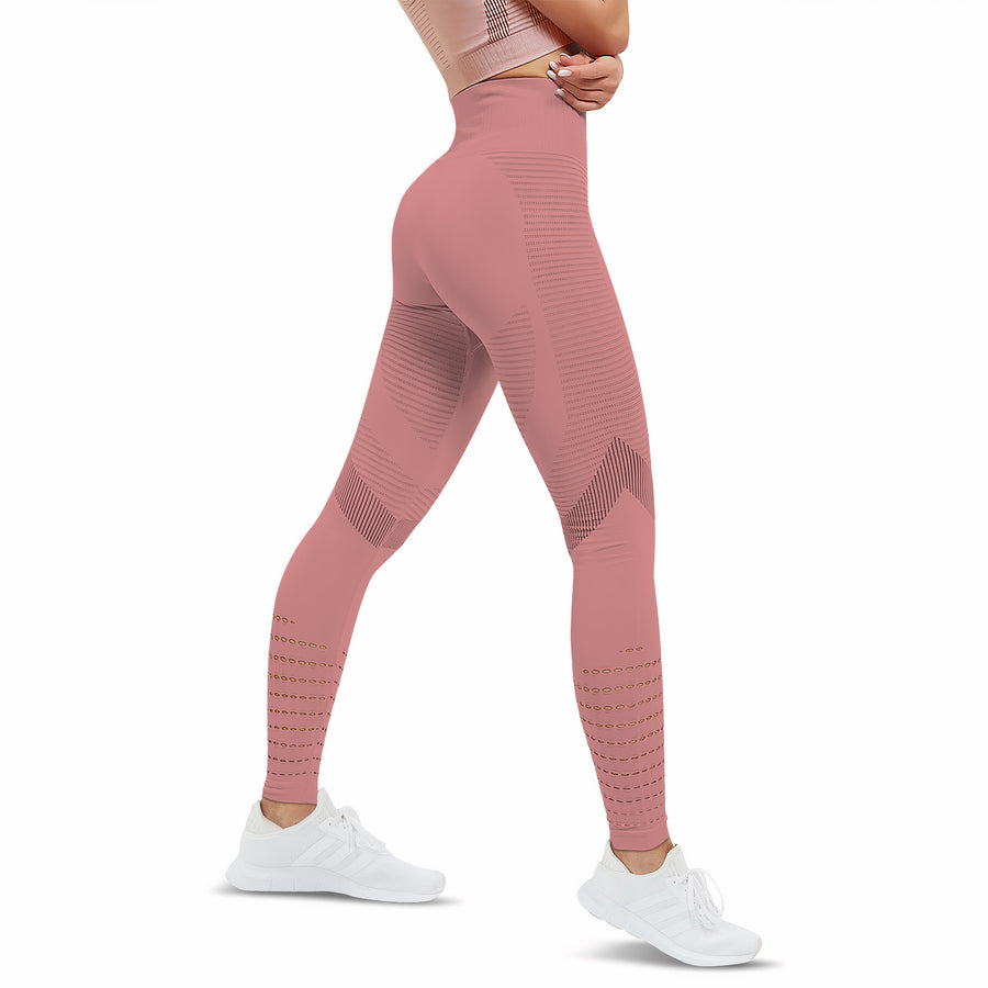 Leggings Deportivos Mujer Levanta Glúteos Sin Costuras · Cintura Alta · CH a XG color Rosa