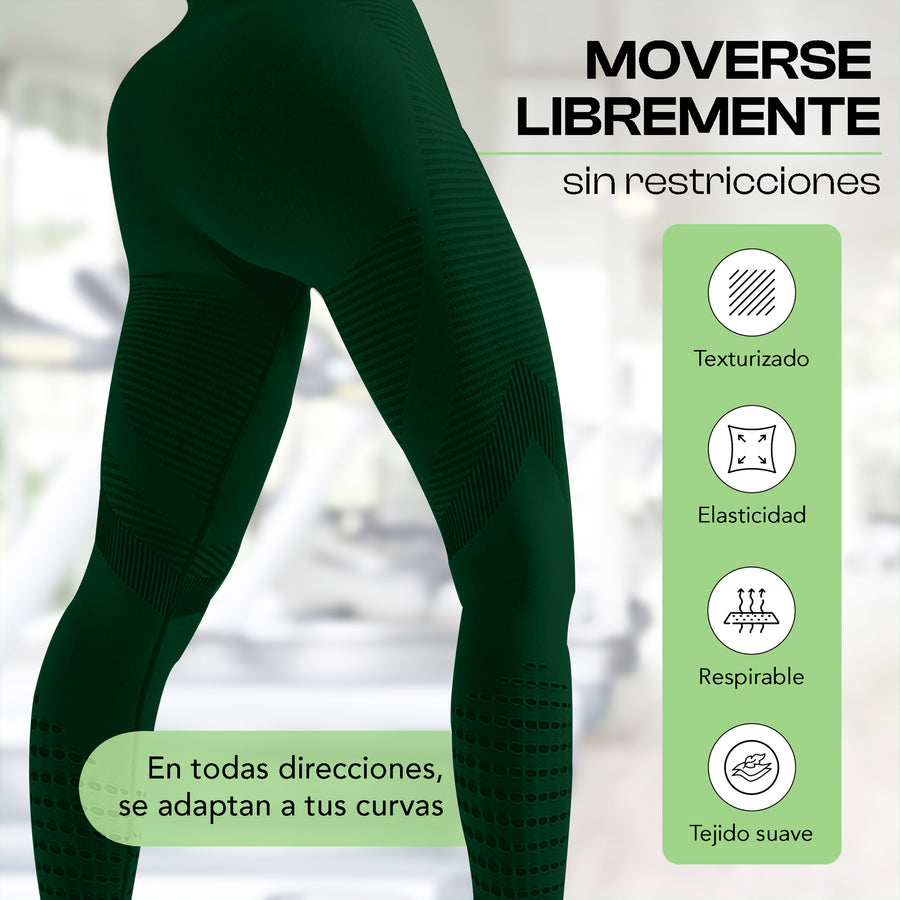 Leggings Deportivos Mujer Levanta Glúteos Sin Costuras · Cintura Alta · CH a XG color Verde