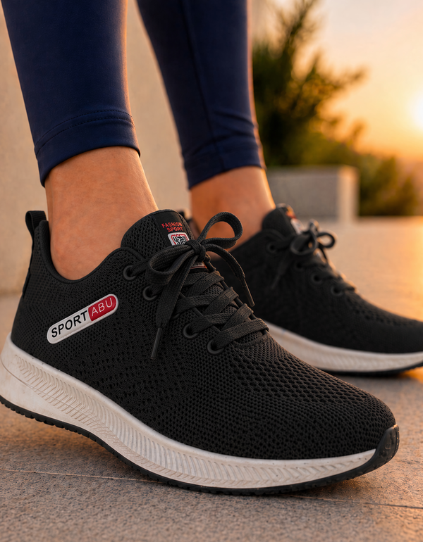 Tenis para Correr Hombre y Mujer Ligeros y Transpirables · Tallas 39 a 44 color Negro