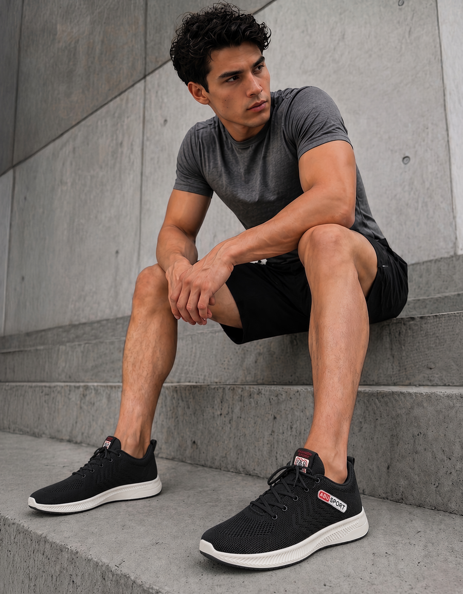 Tenis para Correr Hombre y Mujer Ligeros y Transpirables · Tallas 39 a 44 color Negro