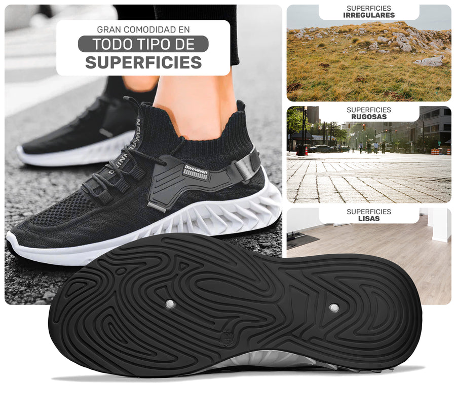 Tenis Hombre tipo Calcetín Transpirables · Suela Gruesa Amortiguada · Tallas 40 y 43 color Gris Oxford
