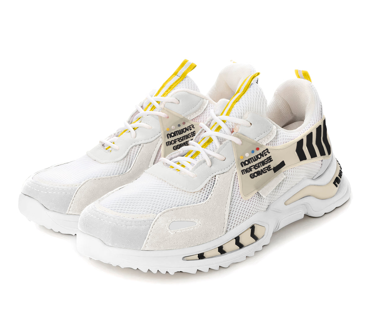 Tenis Hombre Casuales Chunky Blancos · Suela Gruesa Acolchada · Tallas 40 a 43 color Blanco