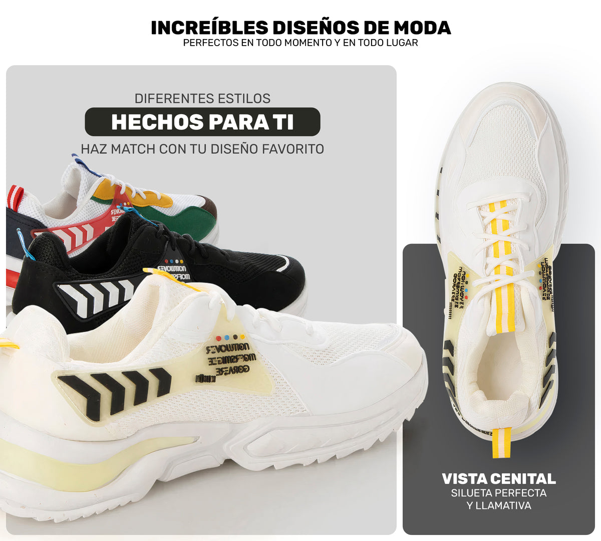 Tenis Hombre Casuales Chunky Blancos · Suela Gruesa Acolchada · Tallas 40 a 43 color Blanco