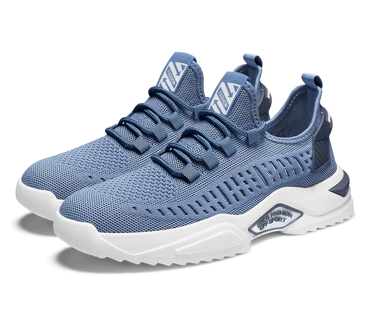 Tenis Hombre de Malla Transpirable · Ligeros tipo Calcetín · Tallas 40 a 43 color Azul