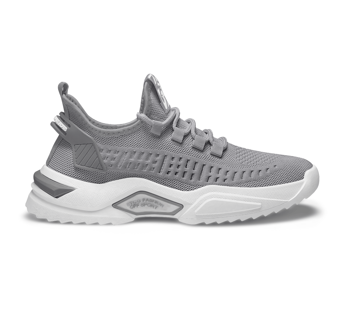 Tenis Hombre de Malla Transpirable · Ligeros tipo Calcetín · Tallas 40 a 43 color Gris