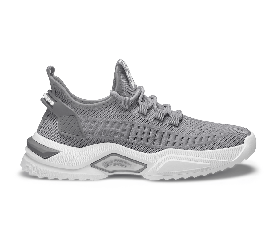 Tenis Hombre de Malla Transpirable · Ligeros tipo Calcetín · Tallas 40 a 43 color Gris