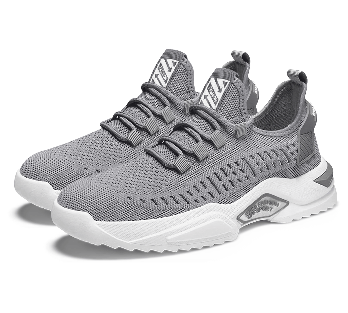 Tenis Hombre de Malla Transpirable · Ligeros tipo Calcetín · Tallas 40 a 43 color Gris