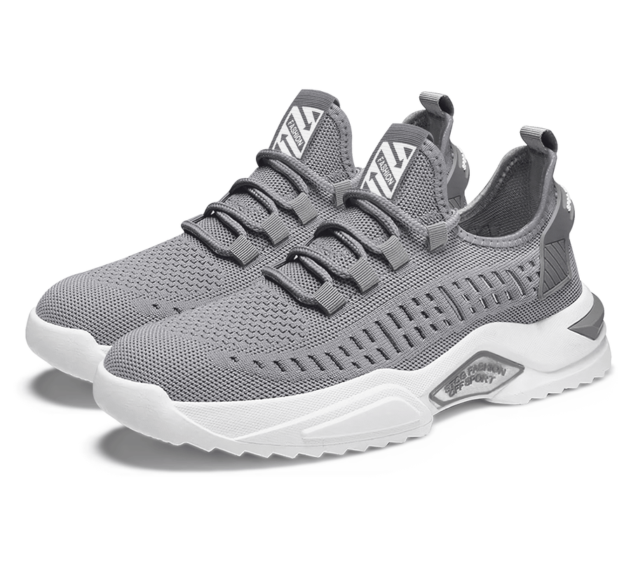 Tenis Hombre de Malla Transpirable · Ligeros tipo Calcetín · Tallas 40 a 43 color Gris
