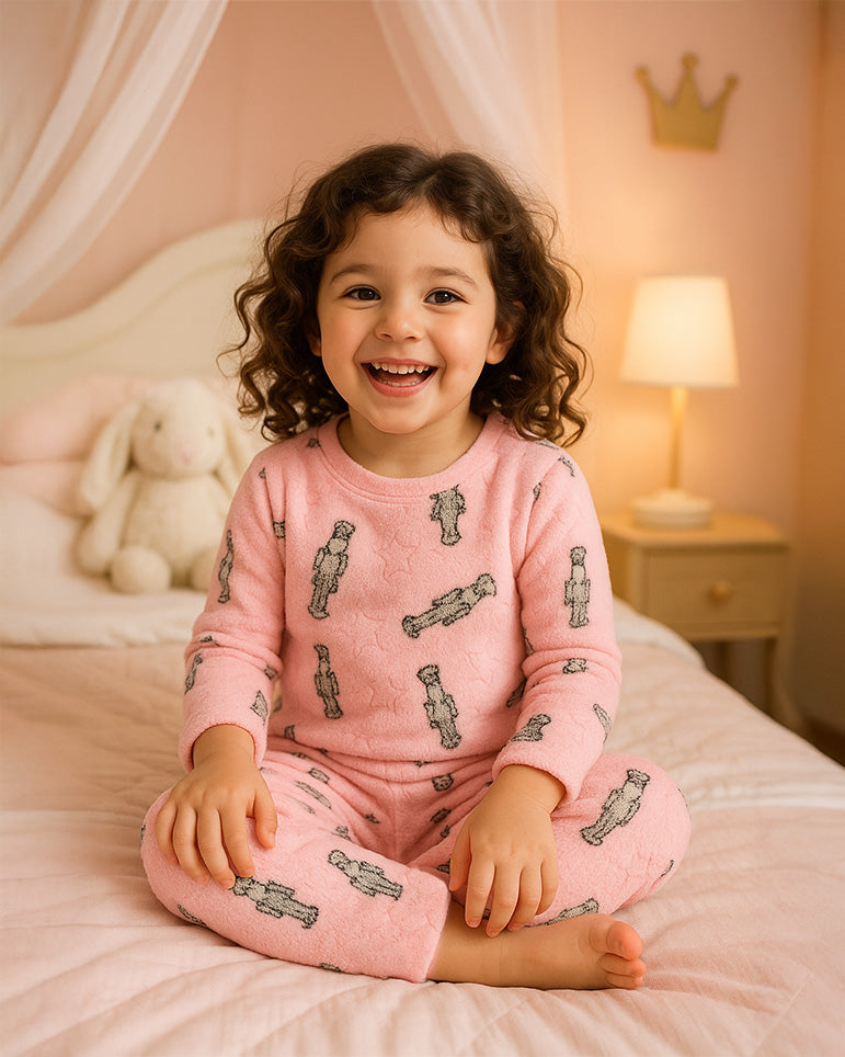 Pijama Afelpada Niña Polar de 2 Piezas · Brilla en la Oscuridad · Tallas 4 a 10 · Diseño Cascanueces